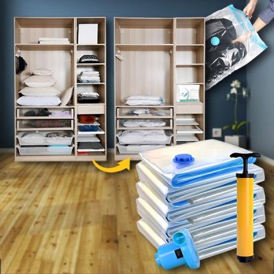 Prihranite prostor in ohranite oblačila sveža – Enostavno vakuumsko shranjevanje! (7 KOSOV) | VACKBAGS