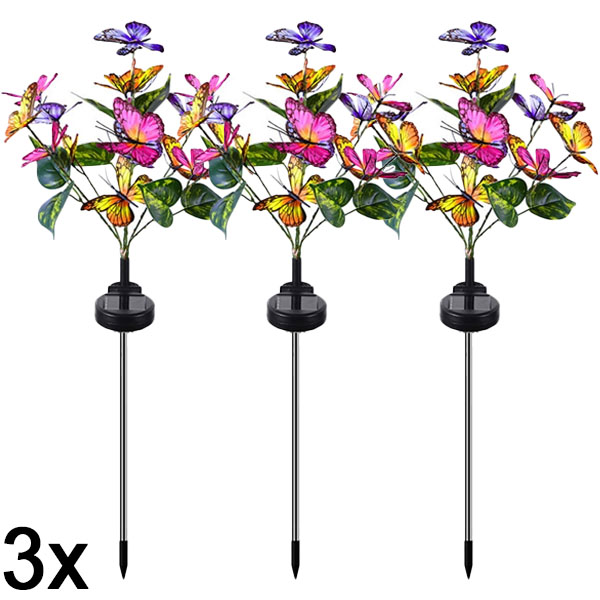 3x Zunanje solarne luči z metulji | FLUTIX
