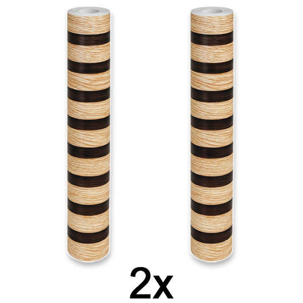 2x Elegantna stenska nalepka z učinkom lesa | LINEWALL