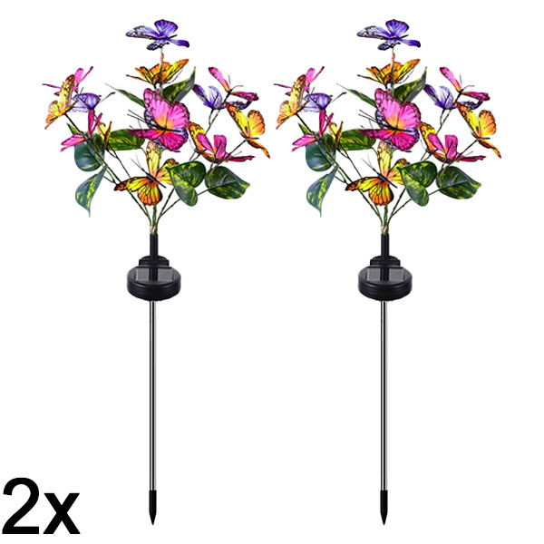 2x Zunanje solarne luči z metulji | FLUTIX