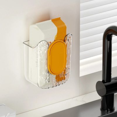 Prostorsko varčen podajalnik vlažnih robčkov - stenska montaža, brez vrtanja | WIPBOX